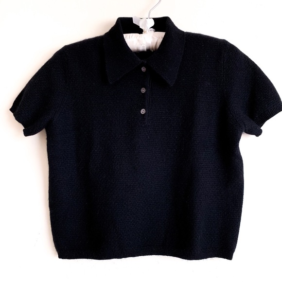 TSE Sweaters - TSE Cashmere Polo Shirt Black size MEDIUM